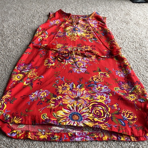 EUC Womens Medium Floral Red Caribbean Dress, sleeveless - Picture 4 of 7